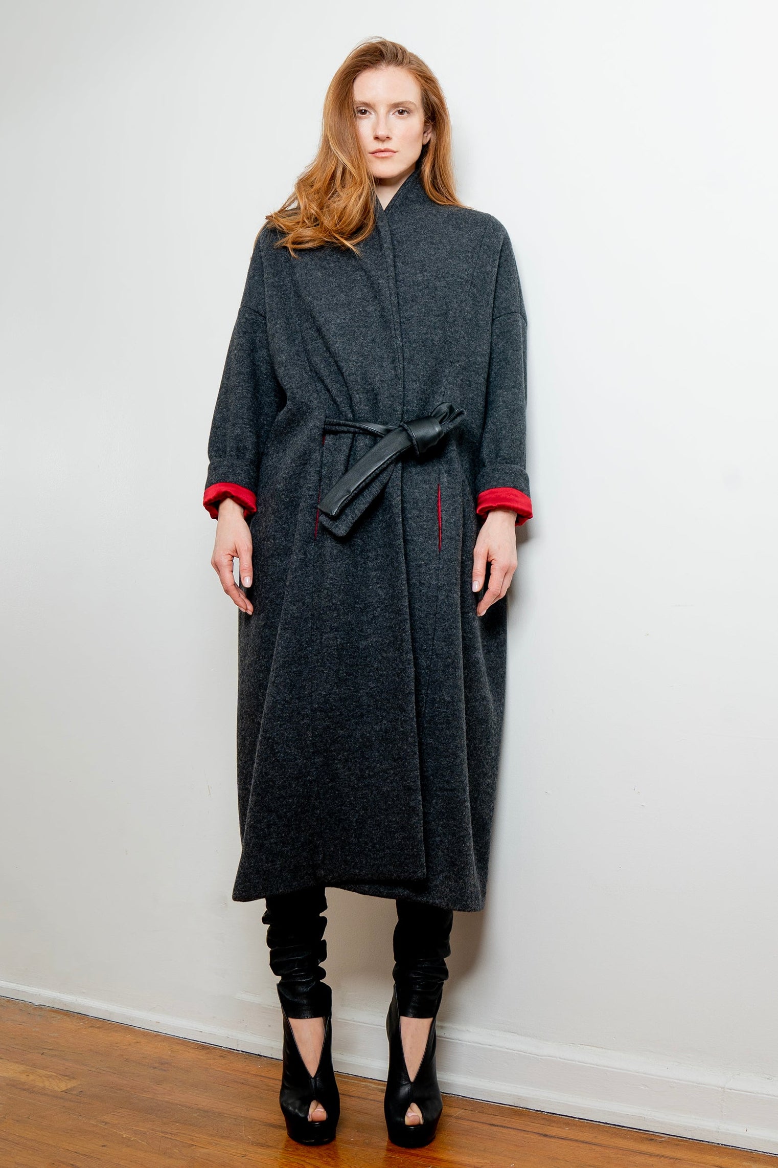 Anarkh luxury OTTO coat, recycled wool and silk lining.  Lili The First boutique Meatpacking NYC