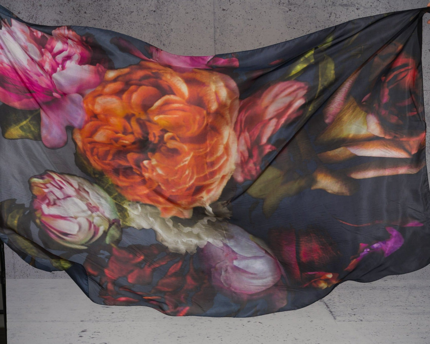 Giant Flowers Silk Scarf