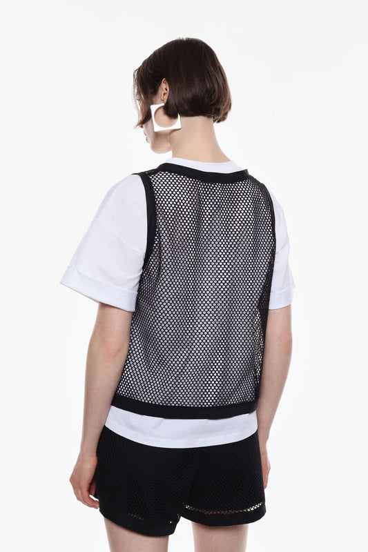 Sleeveless summer mesh top