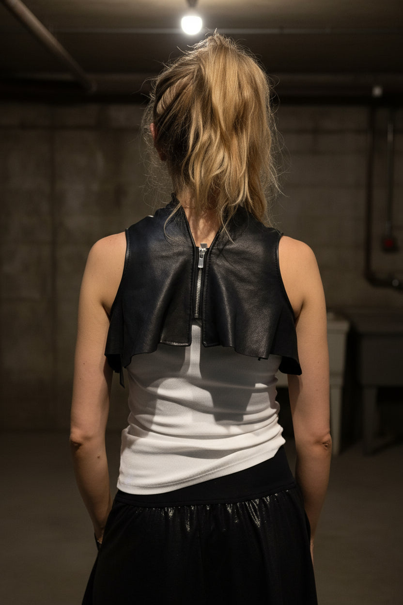 AA ALBERTO AFINITTO-ALBERTA LEATHER VEST