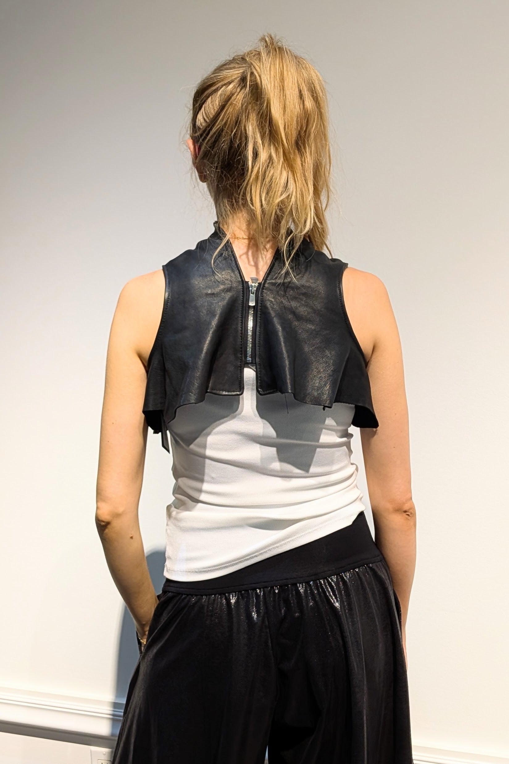 AA ALBERTO AFINITTO-ALBERTA LEATHER VEST
