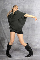 ANARKH - cashmere - sweater - dress - cowl neck - green