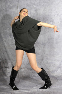 ANARKH - cashmere - sweater - dress - cowl neck - green