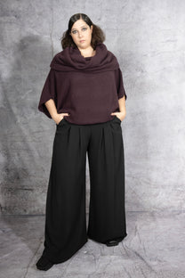 ANARKH - cashmere - sweater - dress - cowl neck - merlot