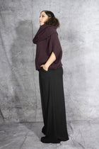 ANARKH - cashmere - sweater - dress - cowl neck - merlot