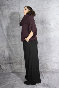 ANARKH - cashmere - sweater - dress - cowl neck - merlot