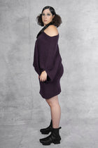 ANARKH - cashmere - sweater - dress - cowl neck - merlot