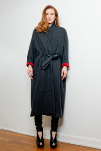 Anarkh luxury OTTO coat, recycled wool and silk lining.  Lili The First boutique Meatpacking NYC