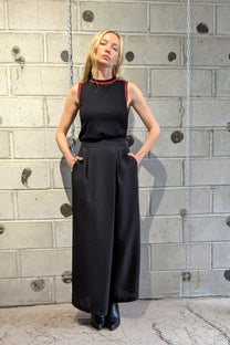 Asparagus - Pants - Trousers - flap - wide leg - black