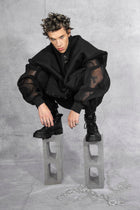 Asparagus Korea - Jacket - denim - oversized - black - statement