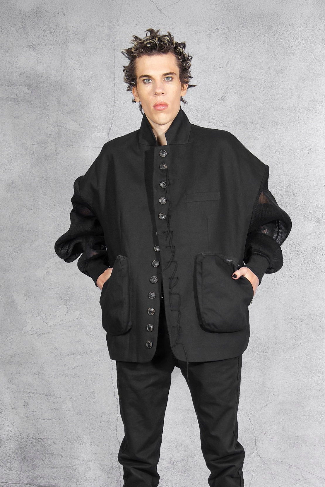 Asparagus Korea - Jacket - denim - oversized - black - statement