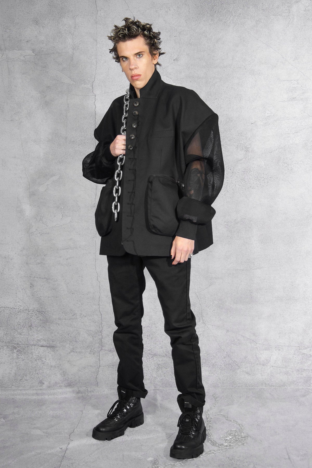 Asparagus Korea - Jacket - denim - oversized - black - statement