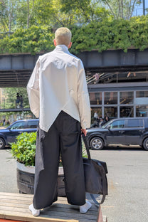 Asparagus Korea - shirt blouse - oversized- button-down -white