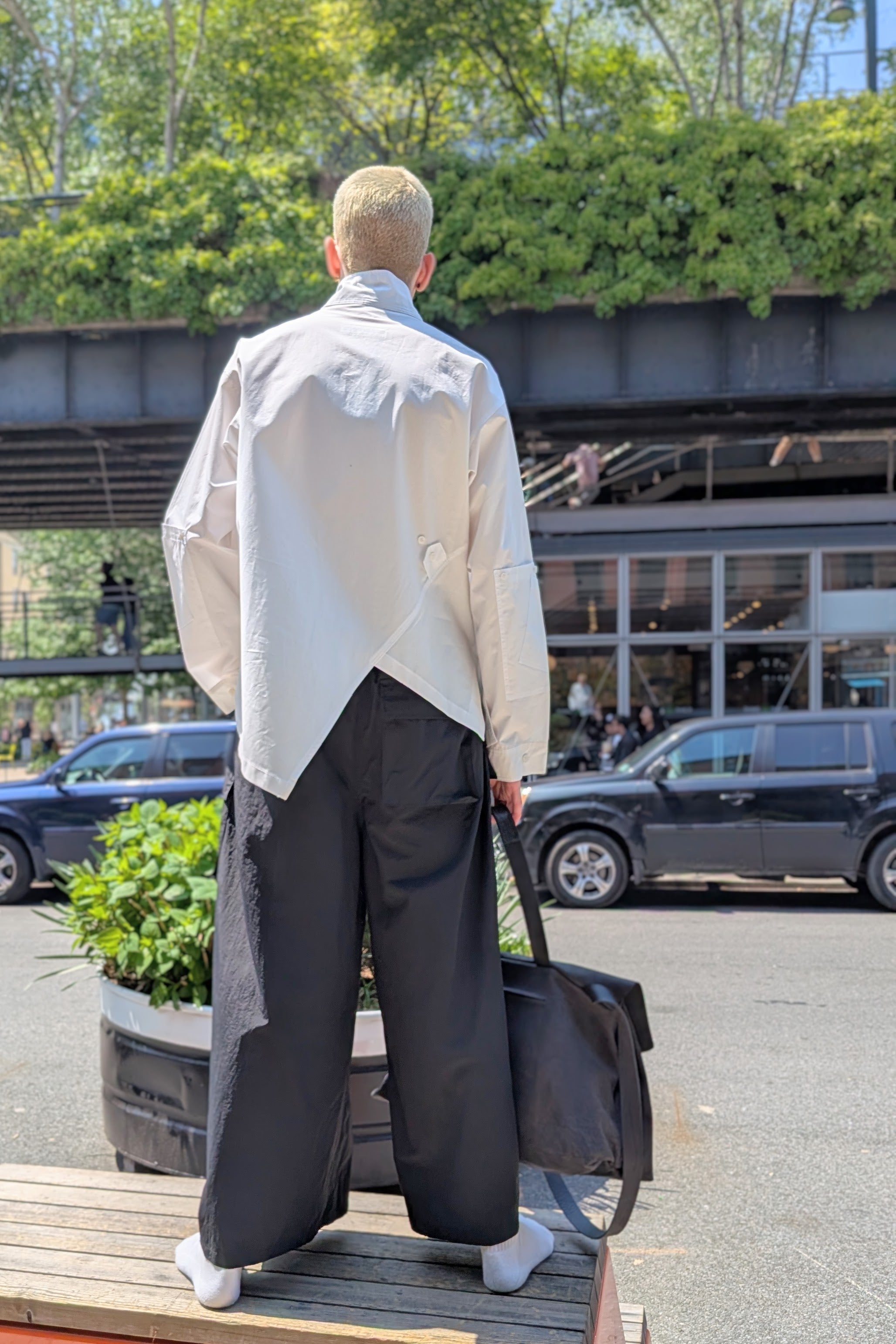 Asparagus Korea - shirt blouse - oversized- button-down -white