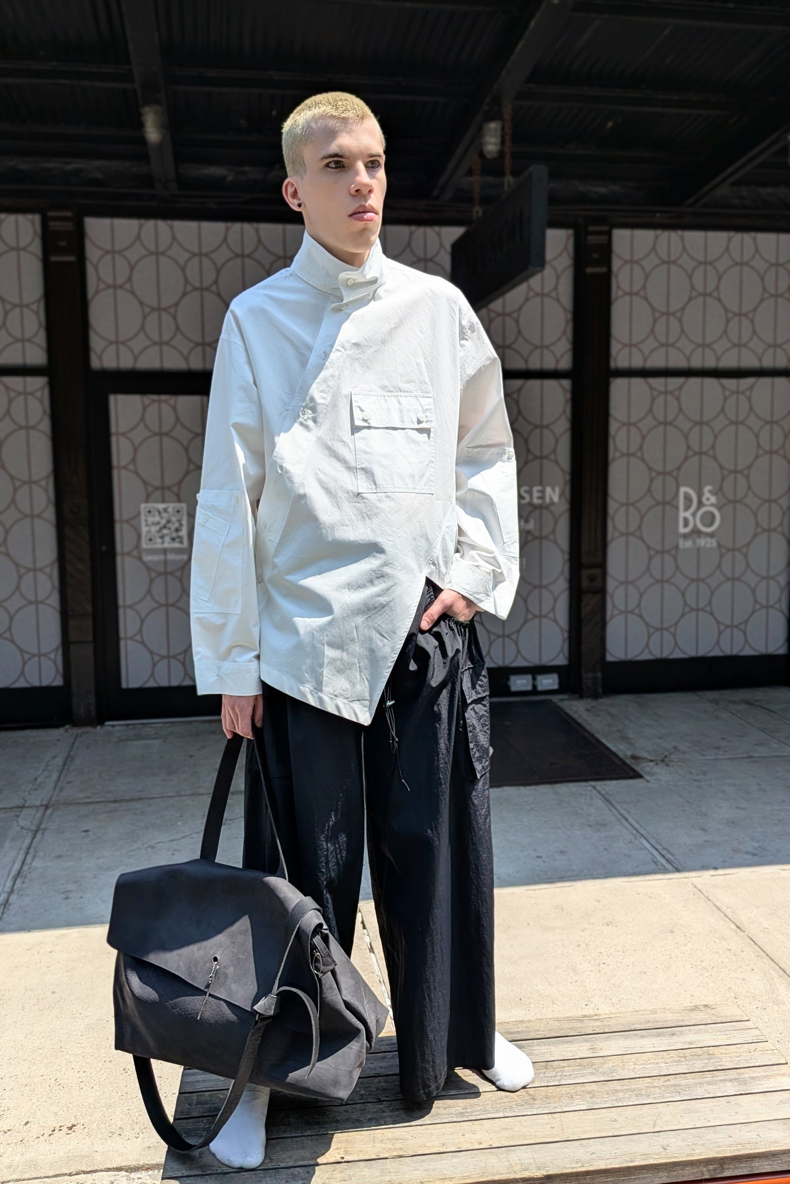 Asparagus Korea - shirt blouse - oversized- button-down -white