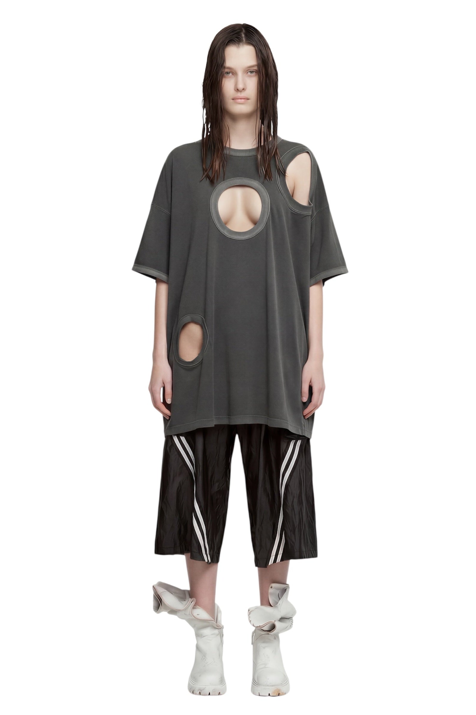 Asparagus Korea holes tunic shirt cotton