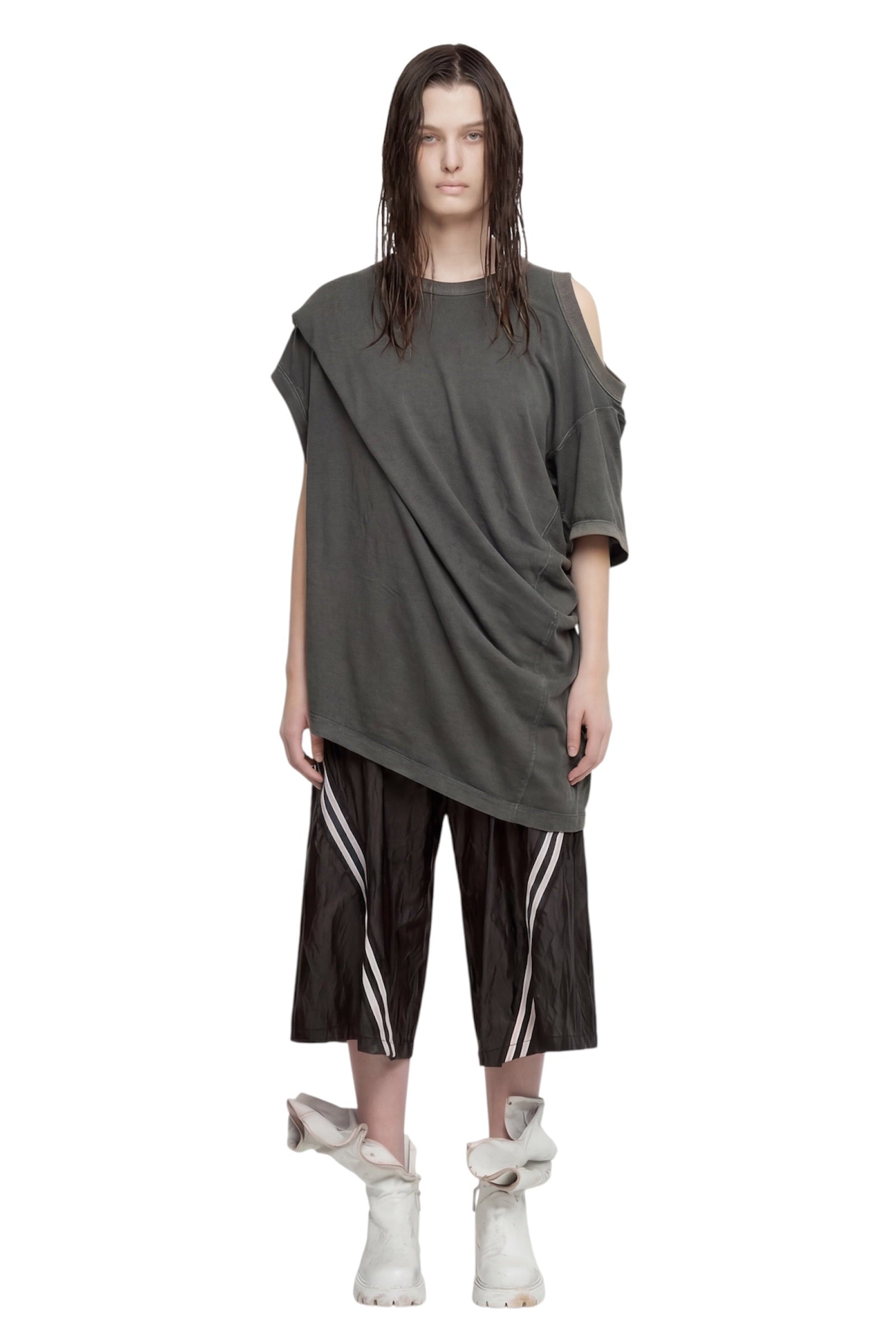 Asparagus Korea holes tunic shirt cotton