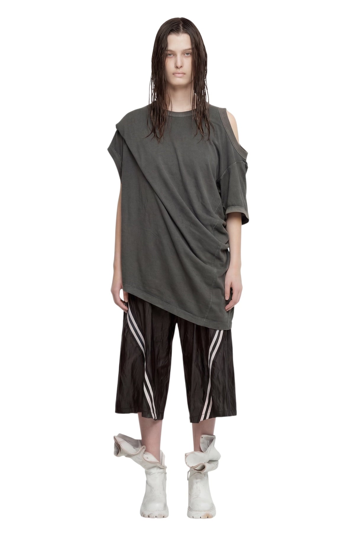 Asparagus Korea holes tunic shirt cotton