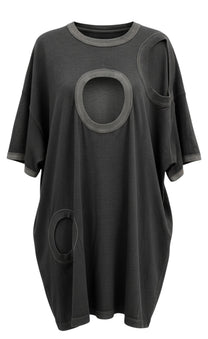 Asparagus Korea holes tunic shirt cotton