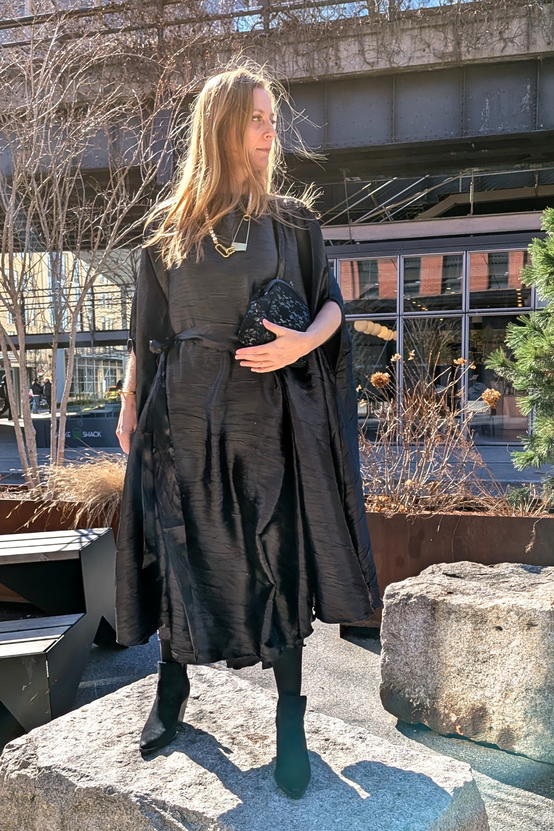 Barbara Bologna - Dress - Cape - Midi - Black