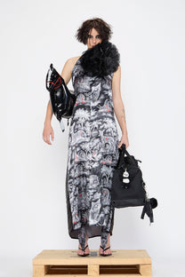 Barbara Bologna - Dress - Halter neck, maxi, optional sleeves, animal print