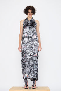Barbara Bologna - Dress - Halter neck, maxi, optional sleeves, animal print