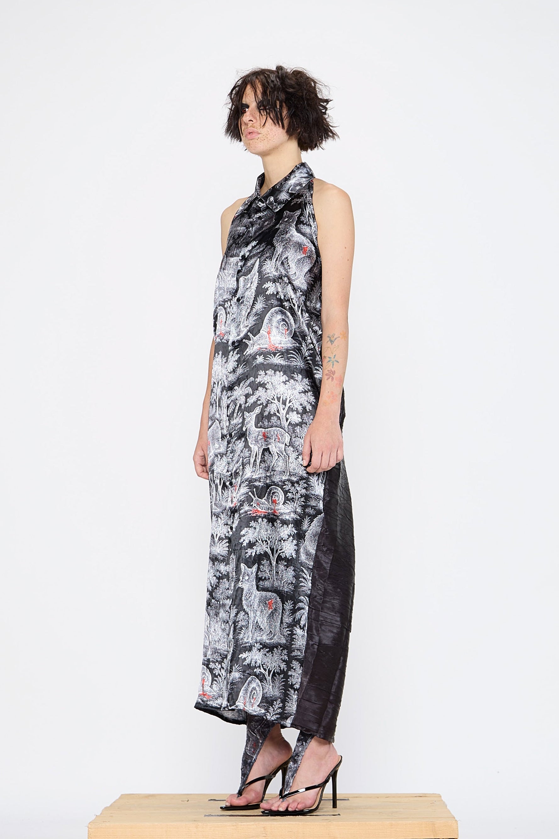 Barbara Bologna - Dress - Halter neck, maxi, optional sleeves, animal print