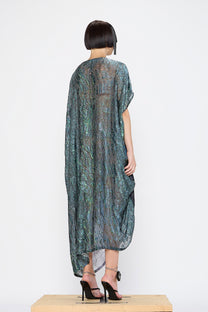 Barbara Bologna - Dress - Oversized iridescent snake  - Blue Green Print
