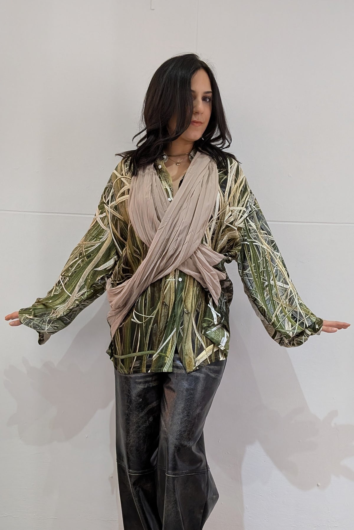 LiLi The First NYC - Barbara Bologna jungle print button-down shirt
