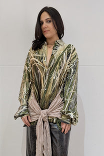 LiLi The First NYC - Barbara Bologna jungle print button-down shirt