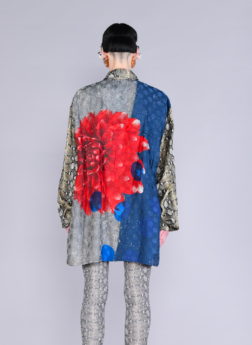 Barbara Bologna Snake Skin Arezzo blouse with a back art work, exclusively at LiLi The First boutique, NYC and Washington DC