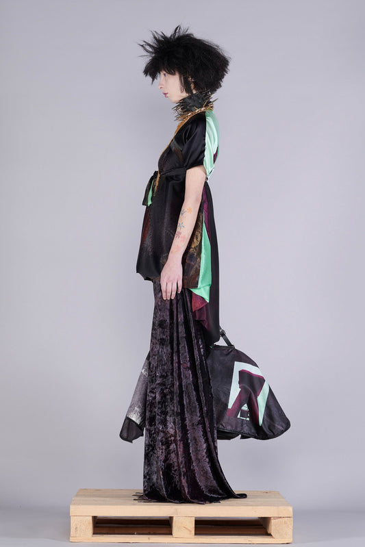 Barbara Bologna crushed velvet skirt