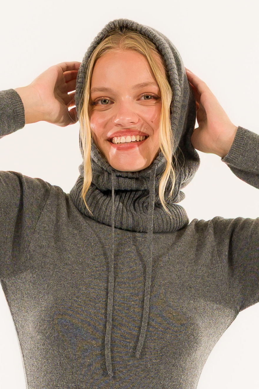 Beanie Hood Turtleneck