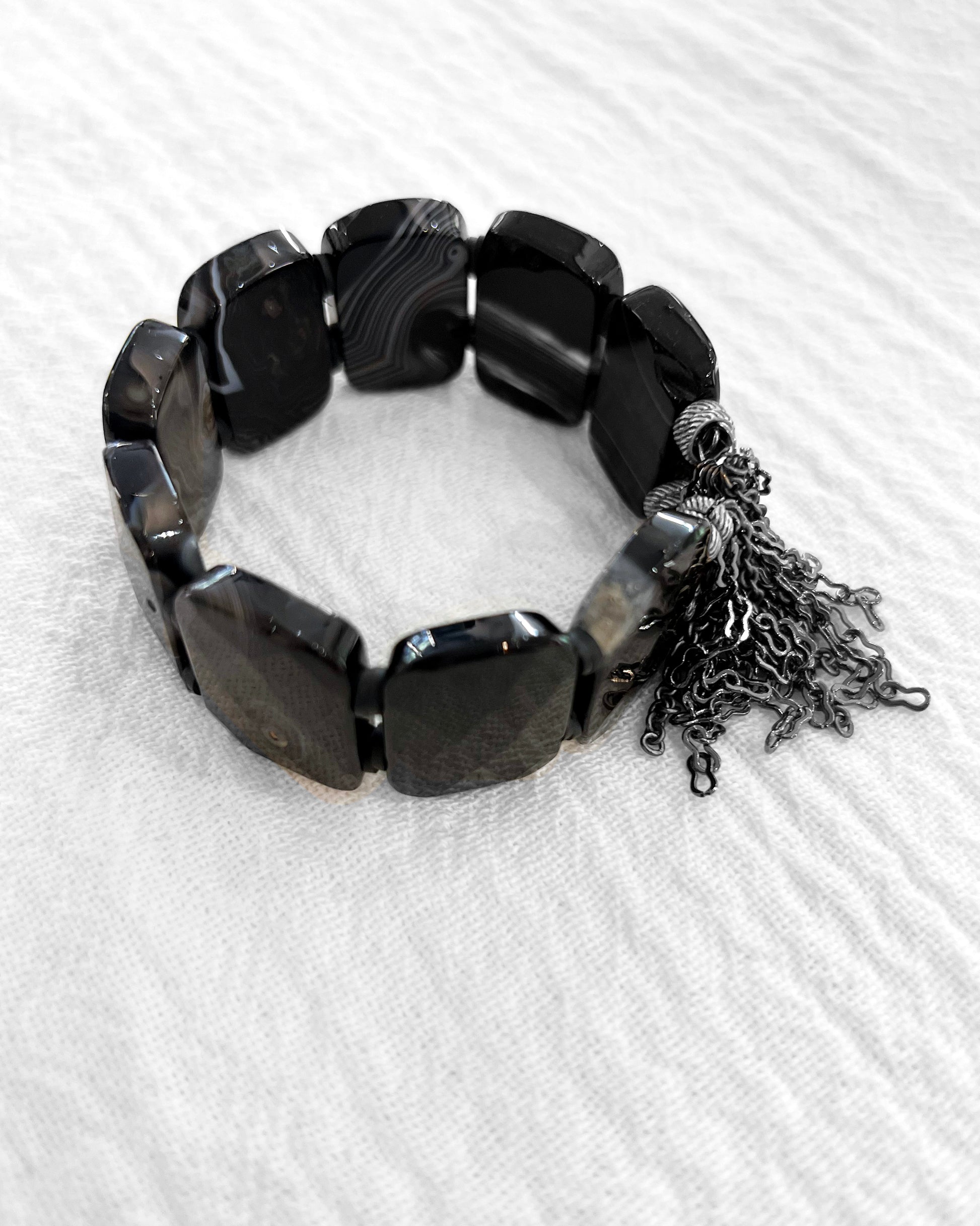 BLACK AGATE MEMORY CUFF