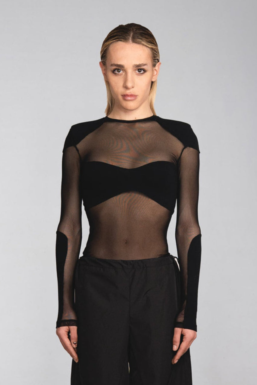 CHRONOS CROPS BRA MESH TOP - LILI THE FIRST BOUTIQUE NYC