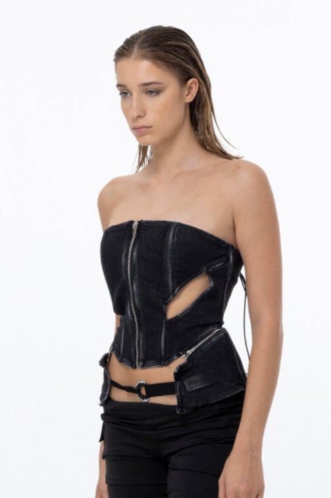 Chronos Corps - Bustier - Modular - Corset - Denim