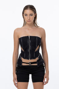 Chronos Corps - Bustier - Modular - Corset - Denim