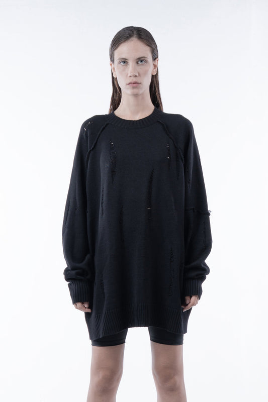 Chronos Corps Distressed Sweater - LiLi The First boutique NYC