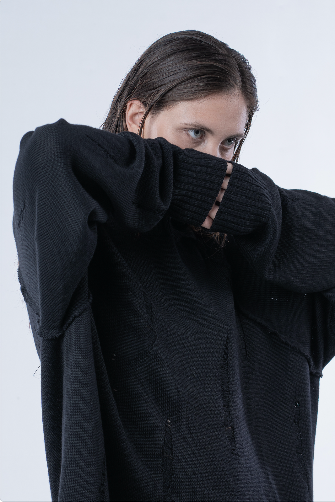 Chronos_Corps Distressed Unisex Oversized Sweater