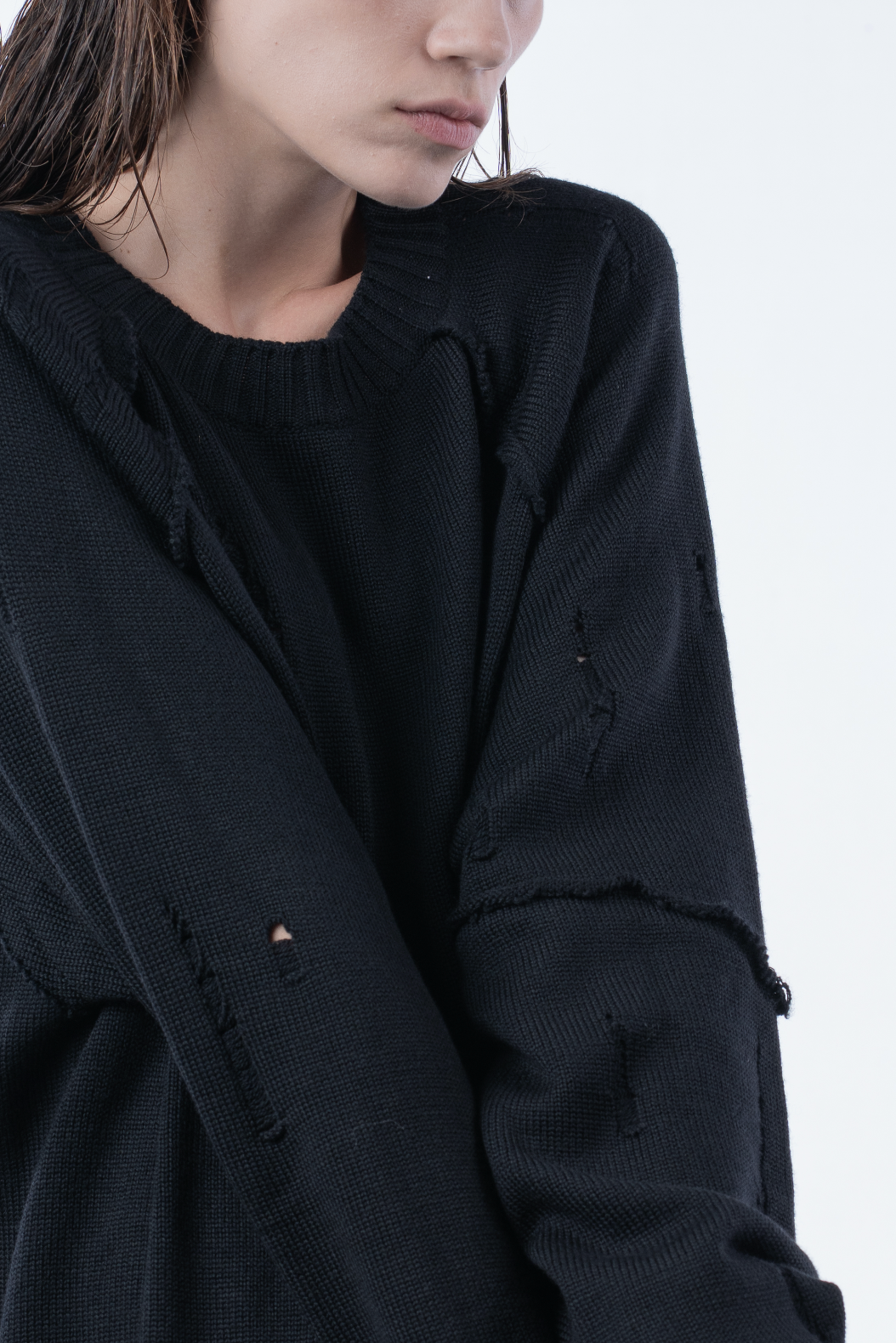 Chronos_Corps Distressed Unisex Oversized Sweater