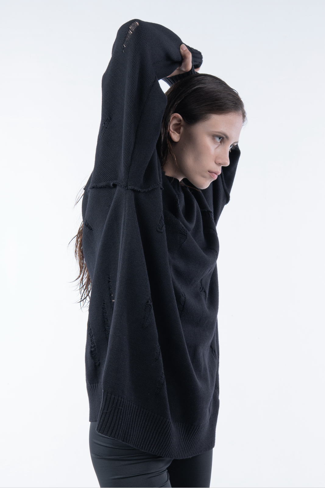 Chronos_Corps Distressed Unisex Oversized Sweater