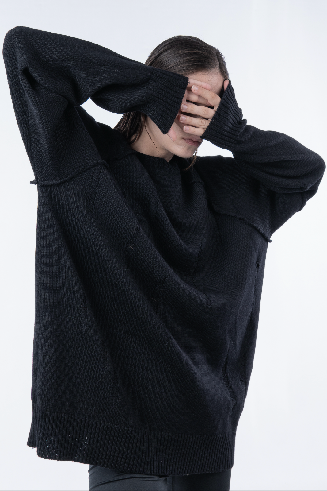 Chronos_Corps Distressed Unisex Oversized Sweater