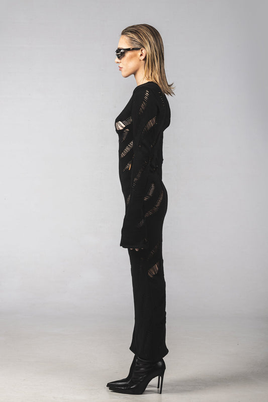 Chronos Corps Knitted Distressed Dress