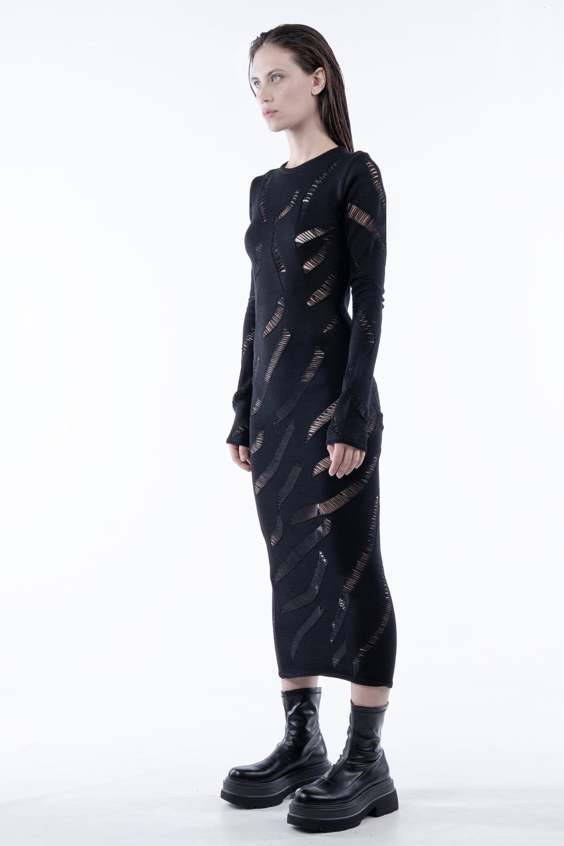 Chronos_Corps_Knitted_Distressed_Dress