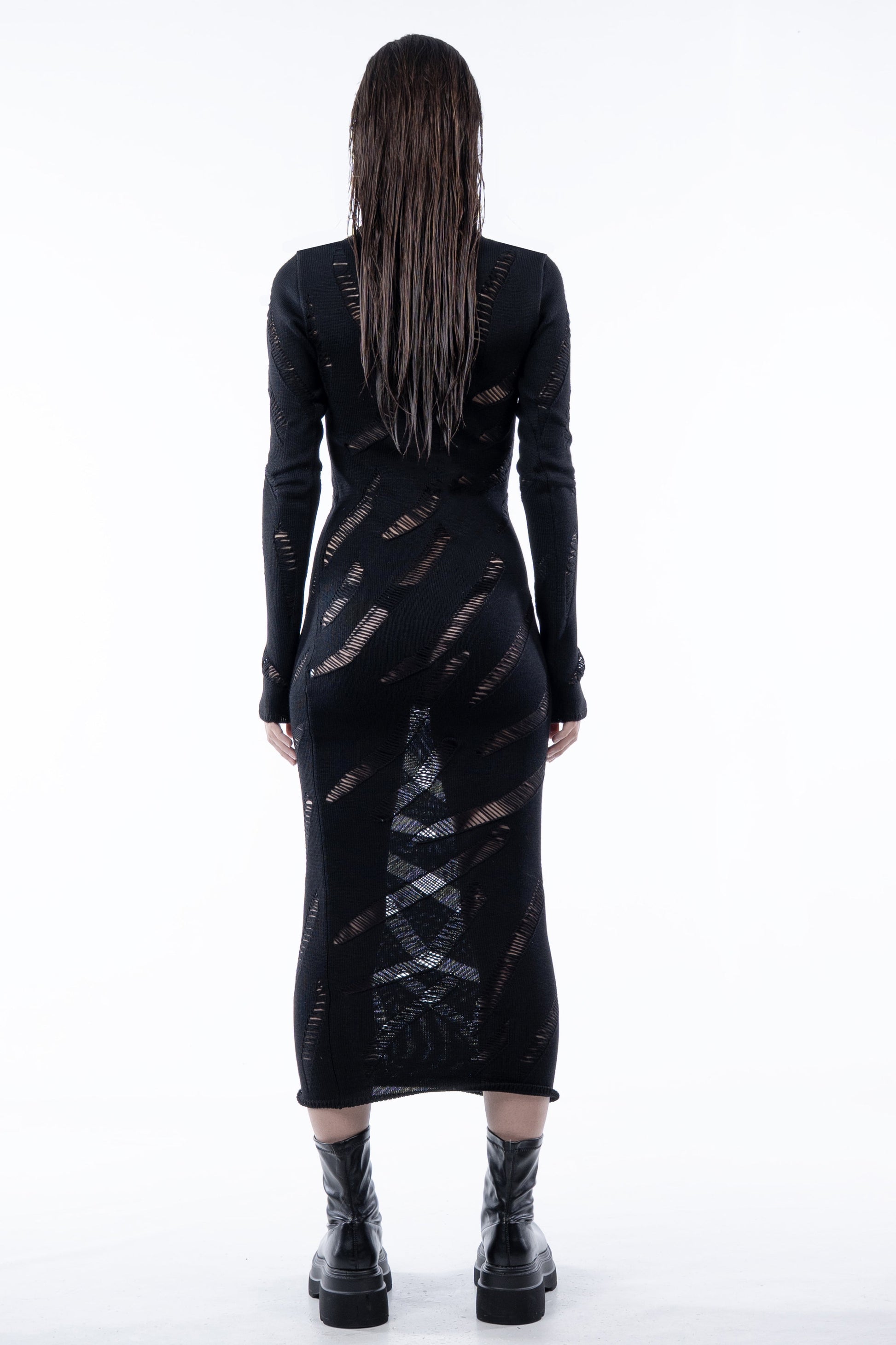 Chronos_Corps_Knitted_Distressed_Dress