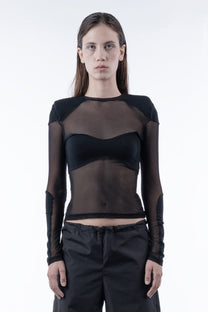 CHRONOS CROPS BRA MESH TOP Chronos Corps mesh top bra padded shoulders