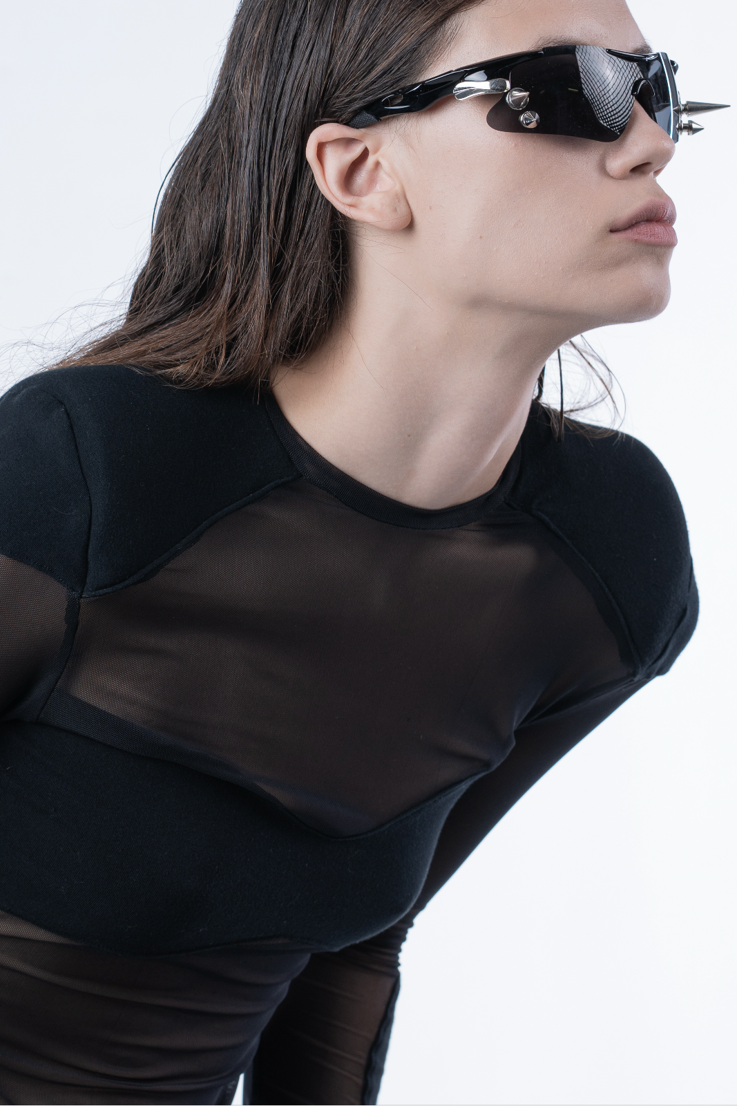 Chronos Corps mesh top bra padded shoulders