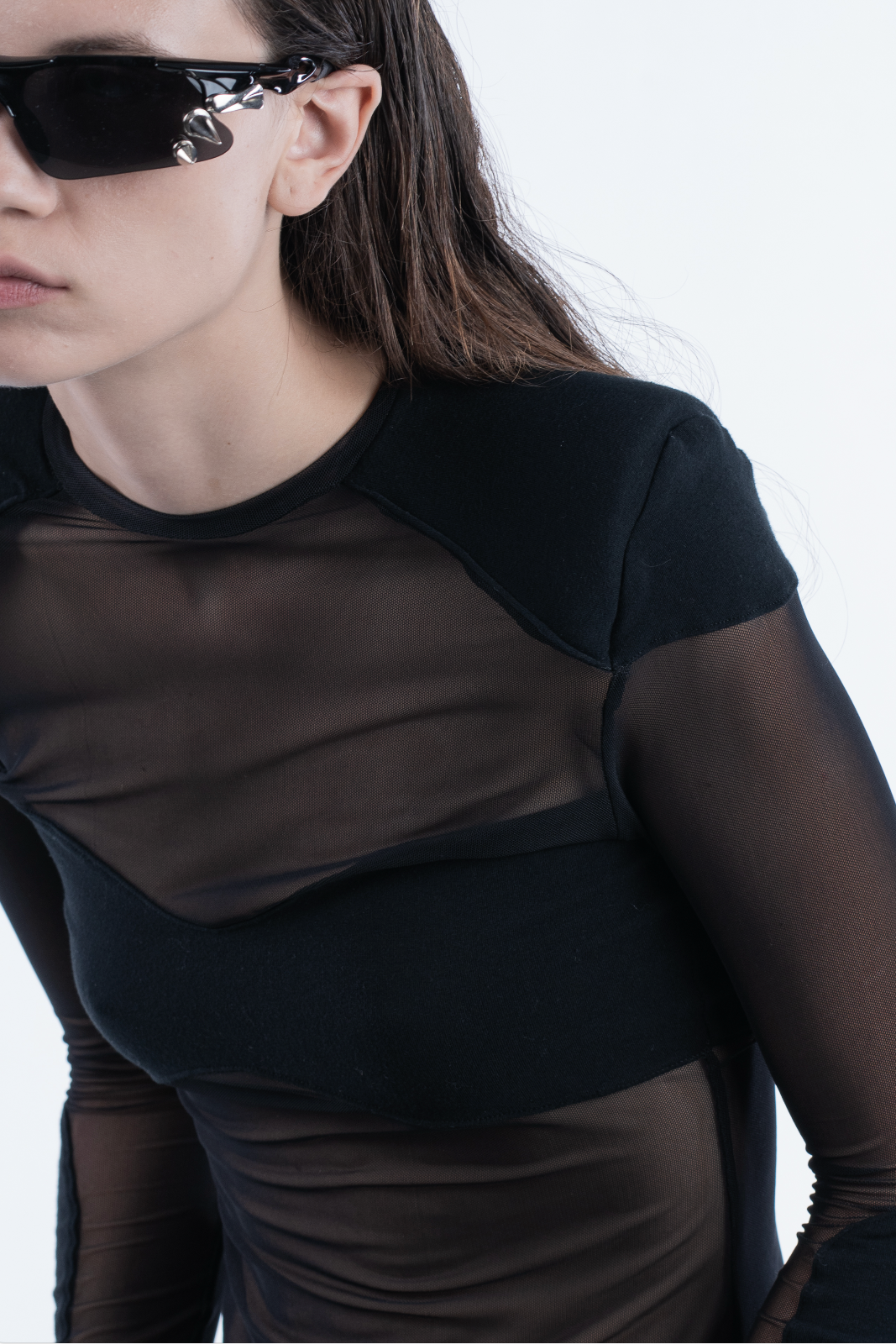 Chronos Corps mesh top bra padded shoulders - LiLi The First NYC