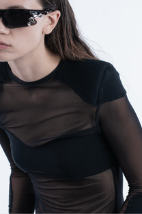 Chronos Corps mesh top bra padded shoulders - LiLi The First NYC