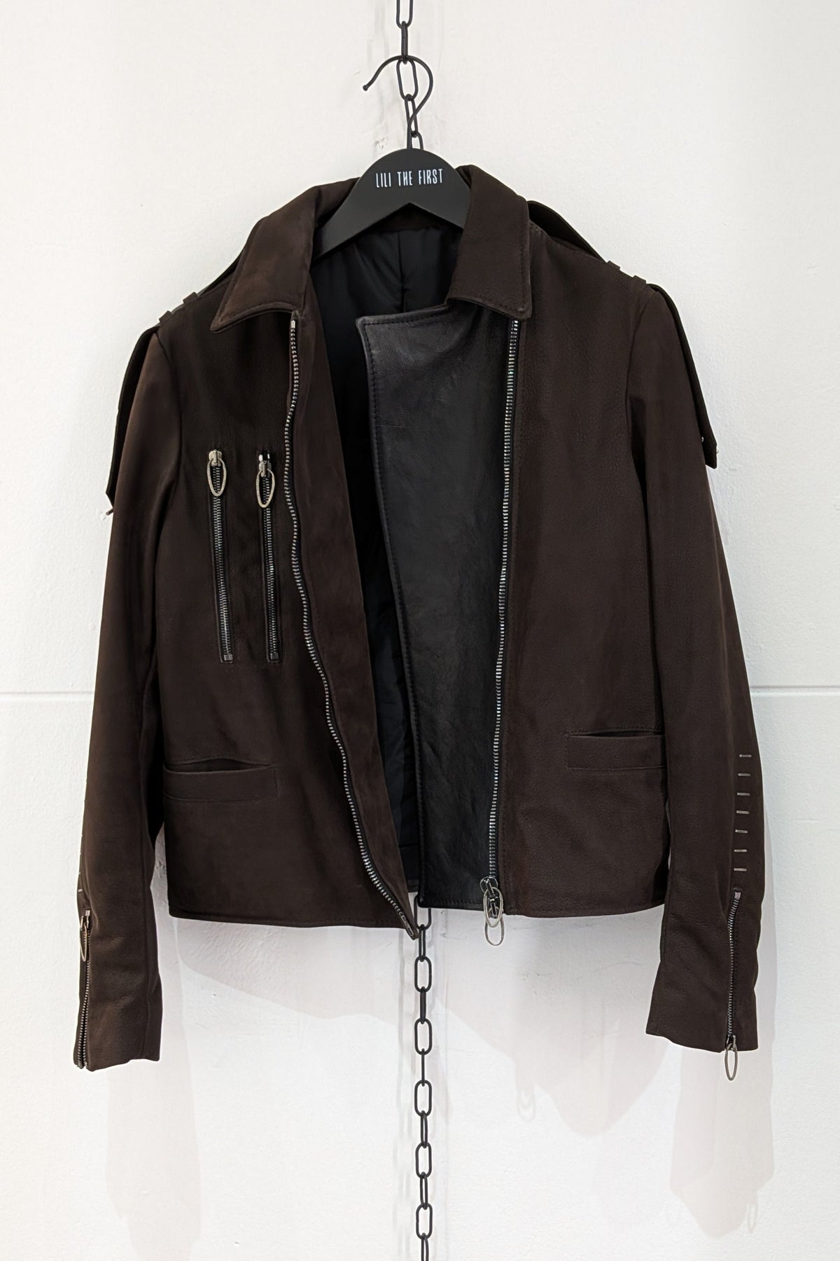 Daniel Basta Brown Leather Coat at LiLi The First boutique NYC